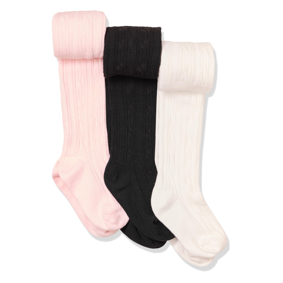 Amazon Essentials Girls' Stretchy Cable Knit Tights, Pack of 3