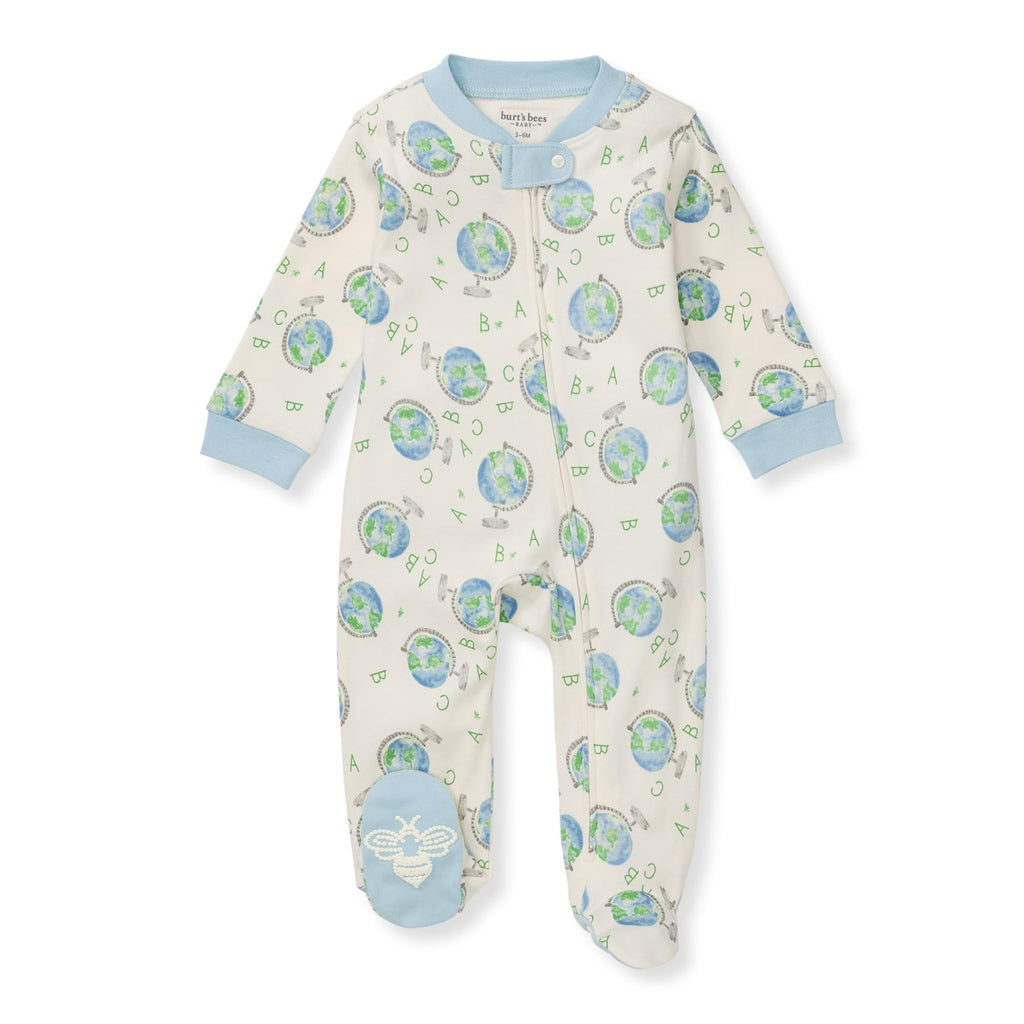 Burt's Bees Baby Boys Footless Pajamas, Sleep and Play Loose Fit, 100% Organic Cotton Soft One-piece PJs, Sizes NB to 6-9 Months