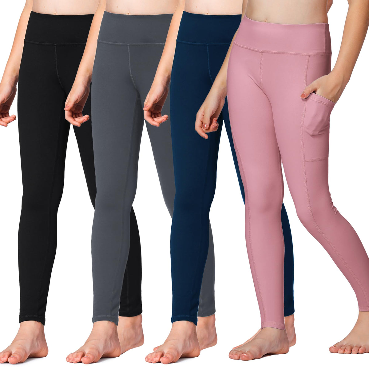 Stelle Girls Leggings with Pockets Kids Dance Yoga Running Athletic Pants