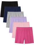 6 Pack Girls Bike Shorts Toddler Cartwheel Under Dress Shorts Dance Clothes