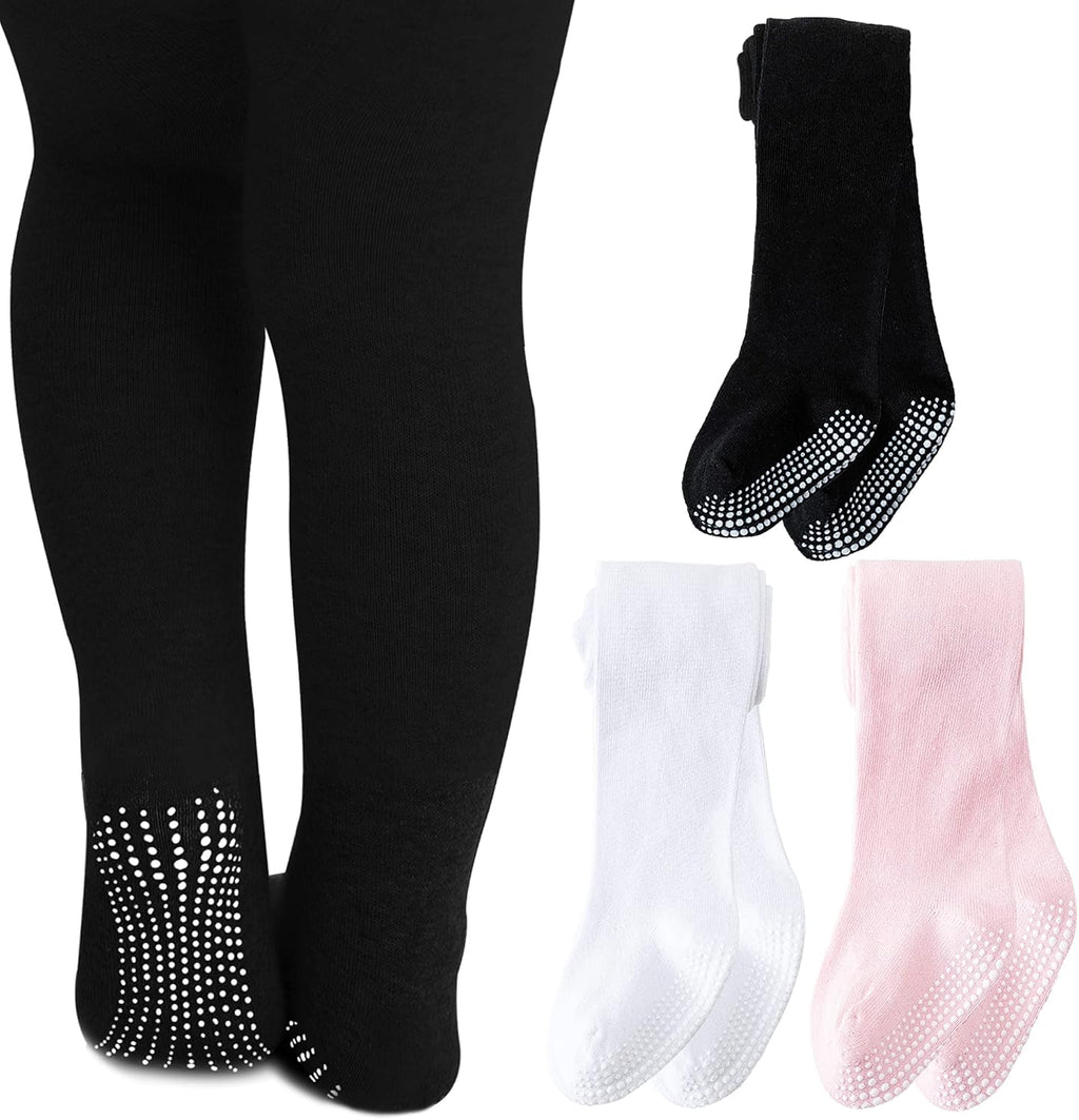 Baby Tights Non Slip Baby Girl Tights Plain/Shoe-Look Leggings Seamless Pantyhose Warm Cotton Leggings Non-Skid
