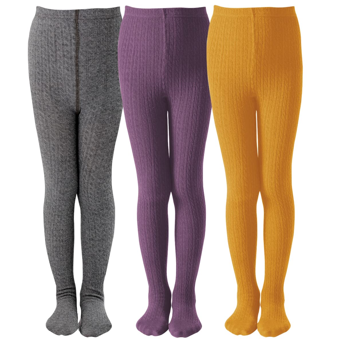 EPEIUS Baby Girl Tights Thick Cable Knit Leggings Seamless Cotton Toddler Girls Stockings School Tights for 2T-12 Years