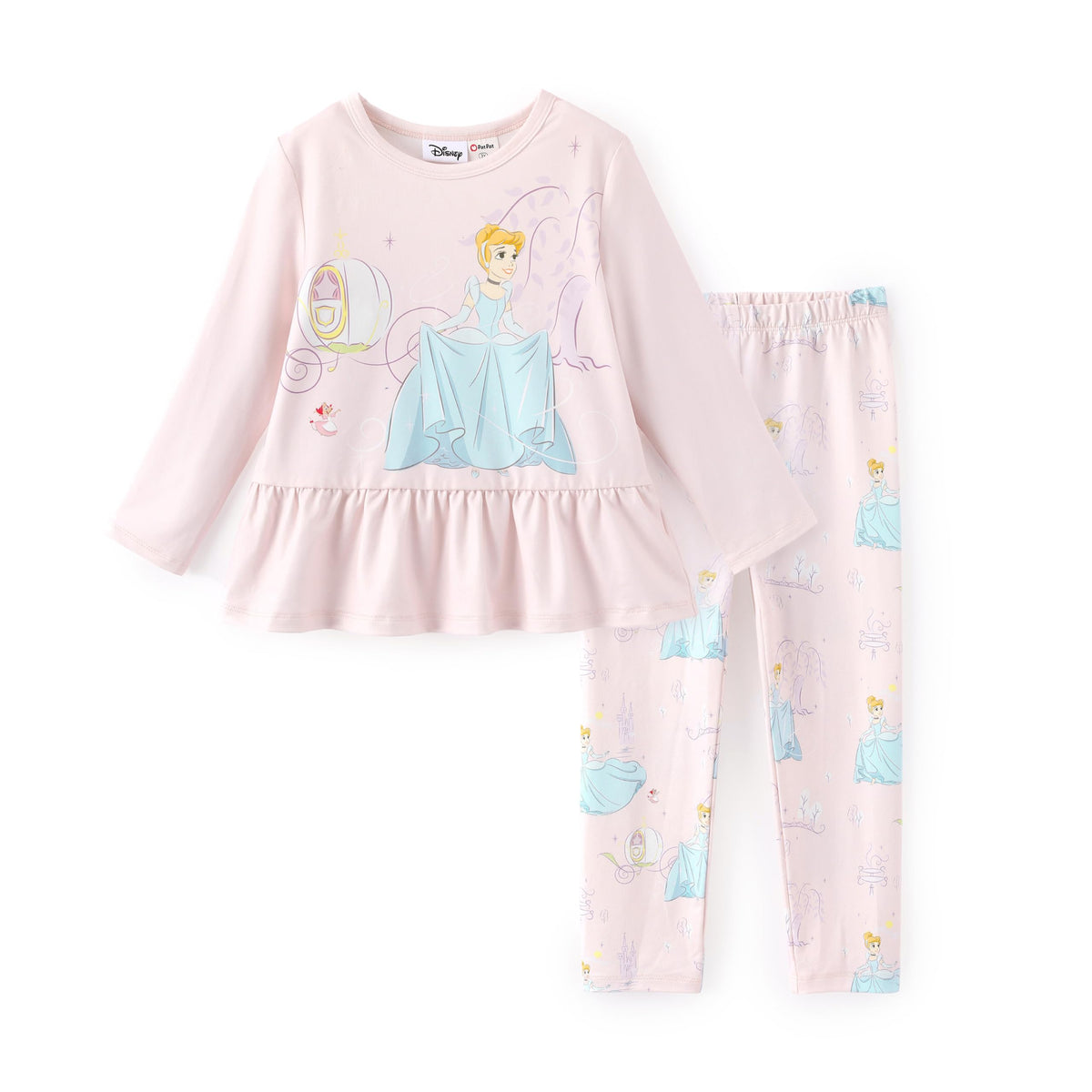 Disney Toddler Girls Clothes Long Sleeve Shirt Leggings 2pcs Outfits Set