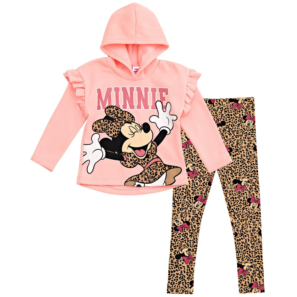 Disney Minnie Mouse Girls' 2-Piece Fleece Hoodie and Leggings Set