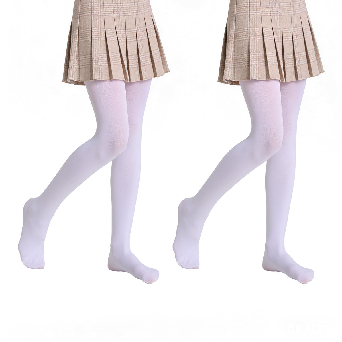 Girls Soft Semi-Opaque Tights 70D, 2 Pcs Children's Fall Stockings for Ages 4-10, Perfect for School Uniform Pair