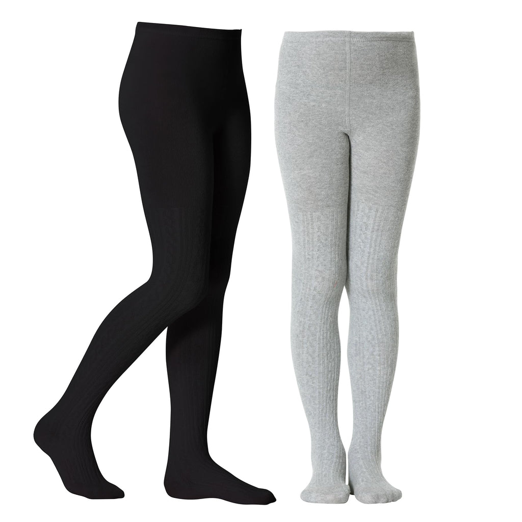 Zando 2 Pack Girls Tights Warm Kids Leggings Uniform Stockings Ages 6-12