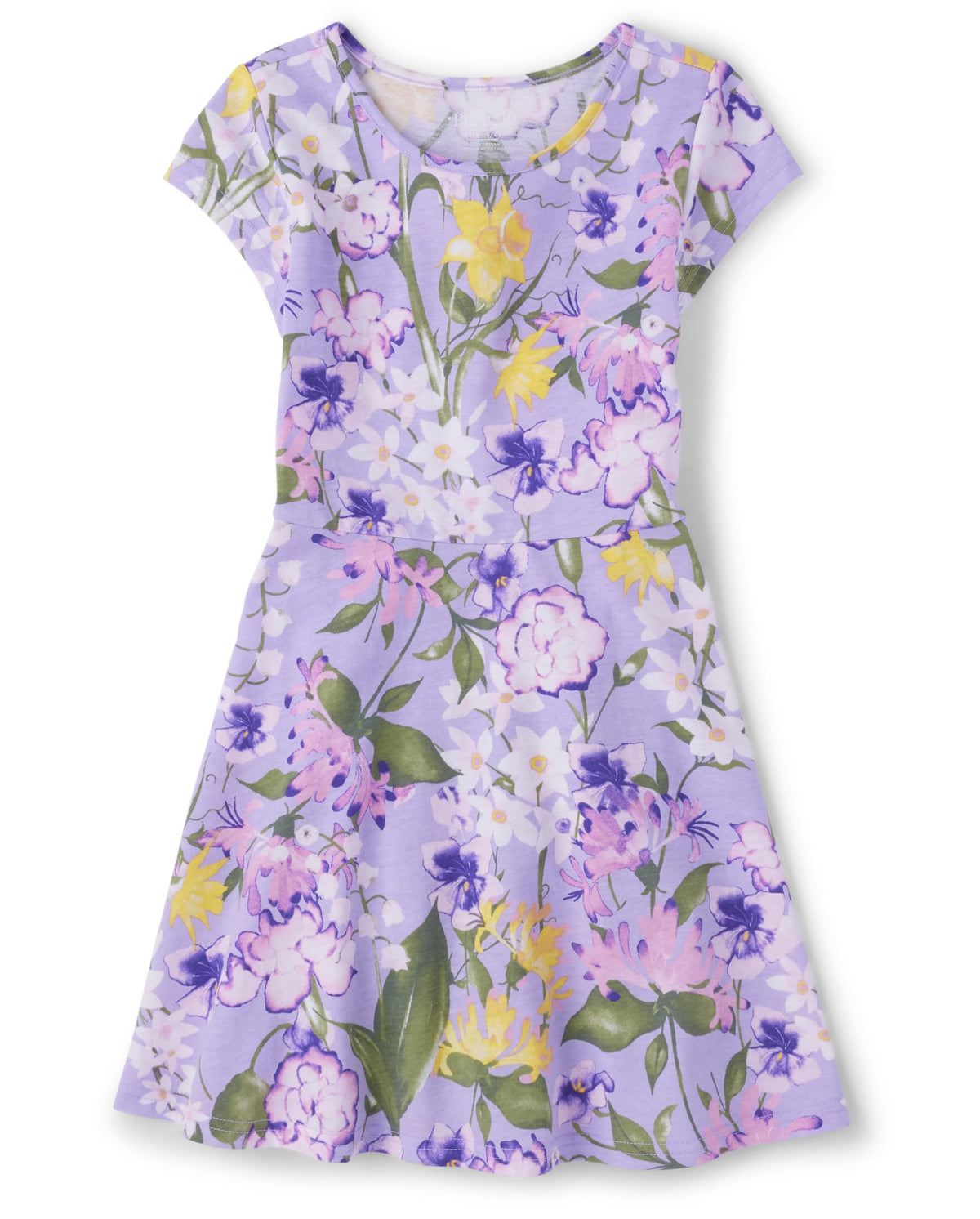 The Children's Place Girls' Plaid Stretch Jacquard Short Sleeve Dress
