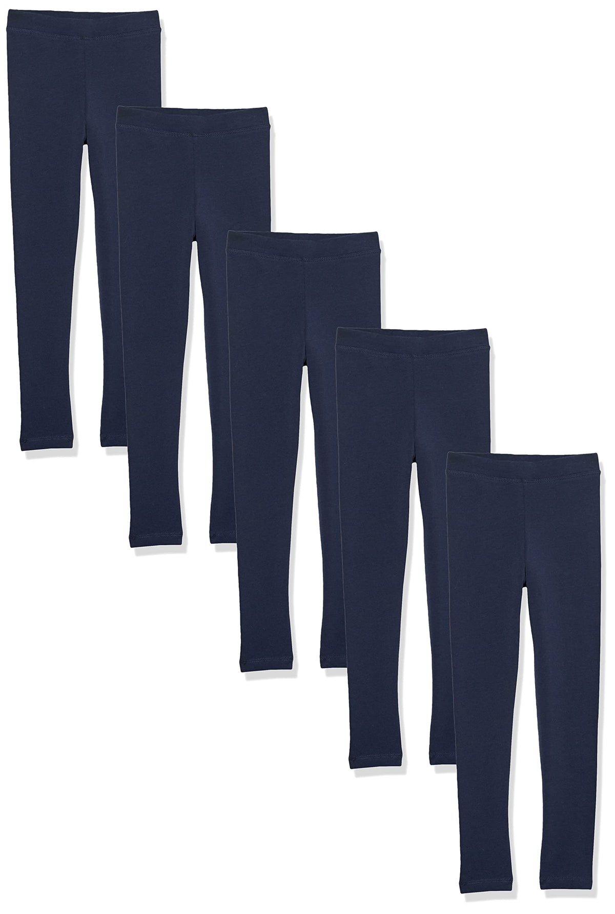 Amazon Essentials Girls' Cotton Stretch Leggings, Multipacks