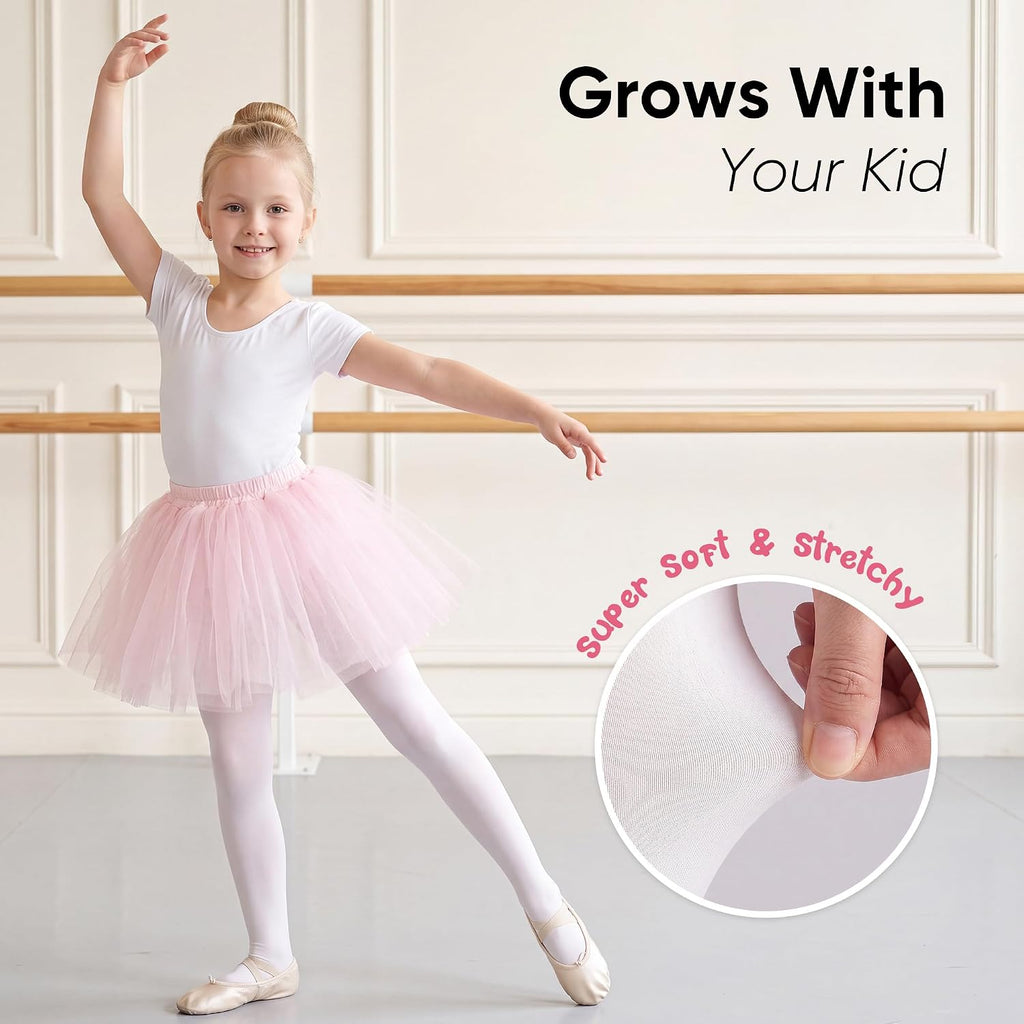HONGTEYA 3 Pairs Girls Tights 90D Toddler Ballet Dance Leggings Stockings