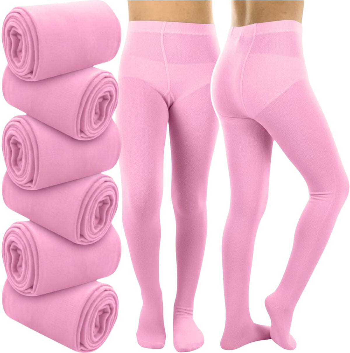 ToBeInStyle Girl’s Pack of 6 Opaque Knit Density Pull-On Warm Winter Tights
