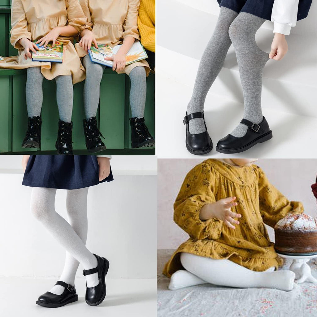 Girls Tights School Uniform Warm Stockings Cotton Solid Leggings For Kids