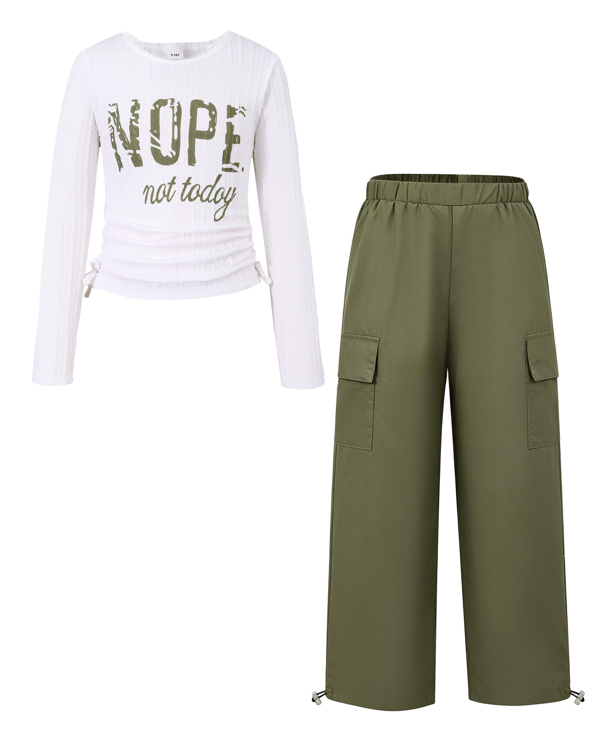 Girls Clothes 2 Piece Fall Winter Cargo Pants Outfits For Teen 5-14