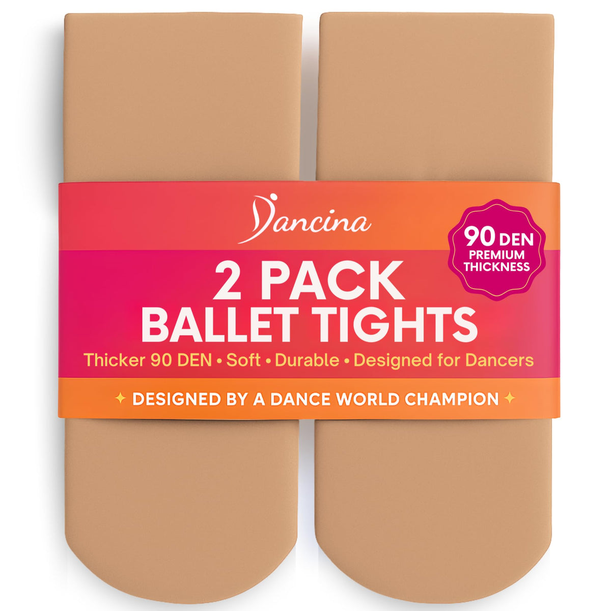 Dancina Girls Ballet Dance Tights Footed, Toddler to Teen Ages 2-14