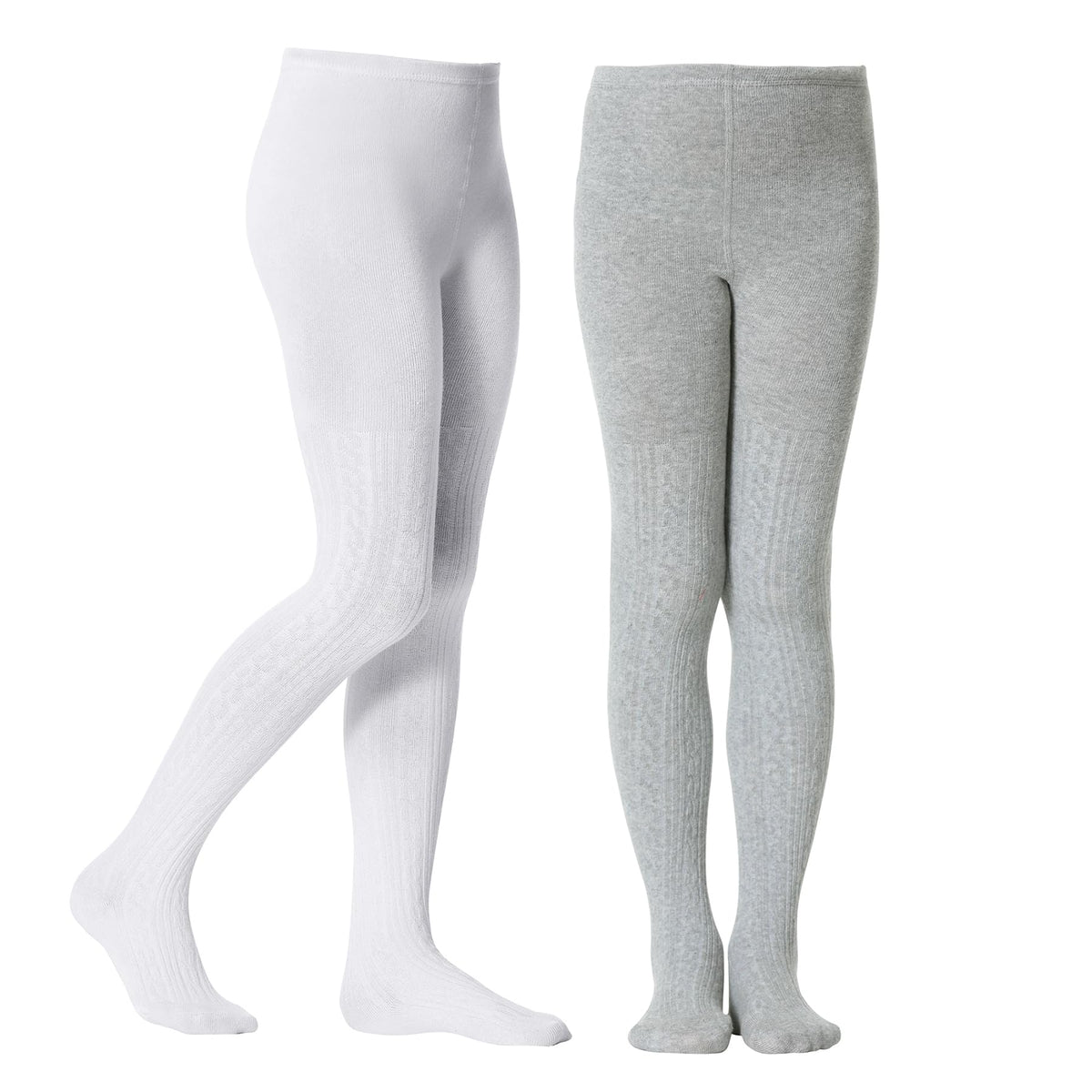 Zando 2 Pack Girls Tights Warm Kids Leggings Uniform Stockings Ages 6-12