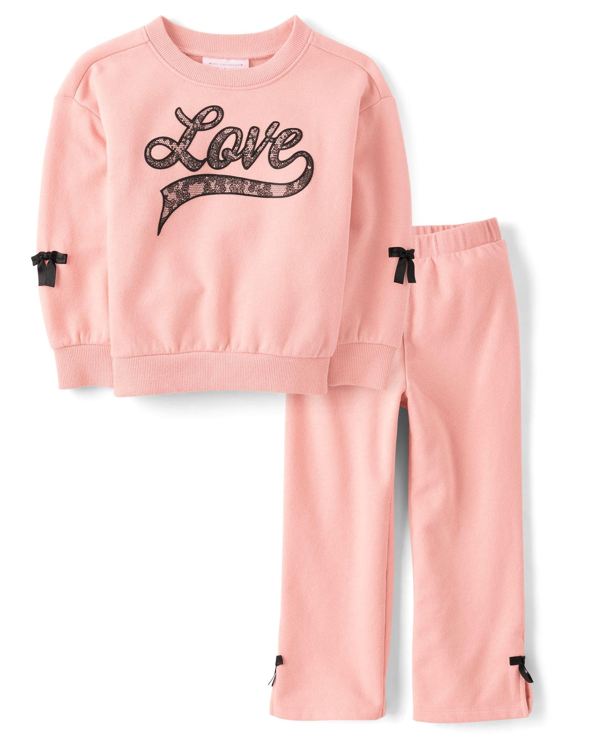 The Children's Place Baby Girls' And Toddler Long Sleeve Active Shirt and Pant, 2 Piece Outfit