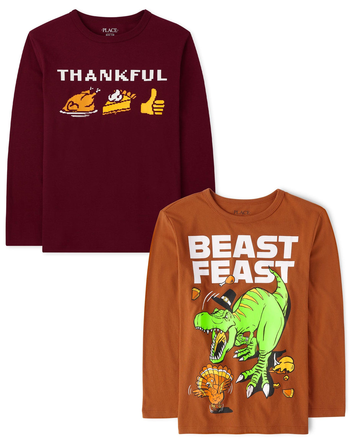The Children's Place Kids' All Holidays,Birthdays Long Sleeve Graphic T-Shirts,2 Pack