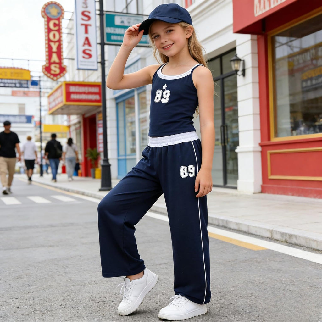 Girls Clothes 2 Piece Camisole Tank Tops & Wide Leg Pants Summer Active Outfits for Teen Girls Size 7-14Y