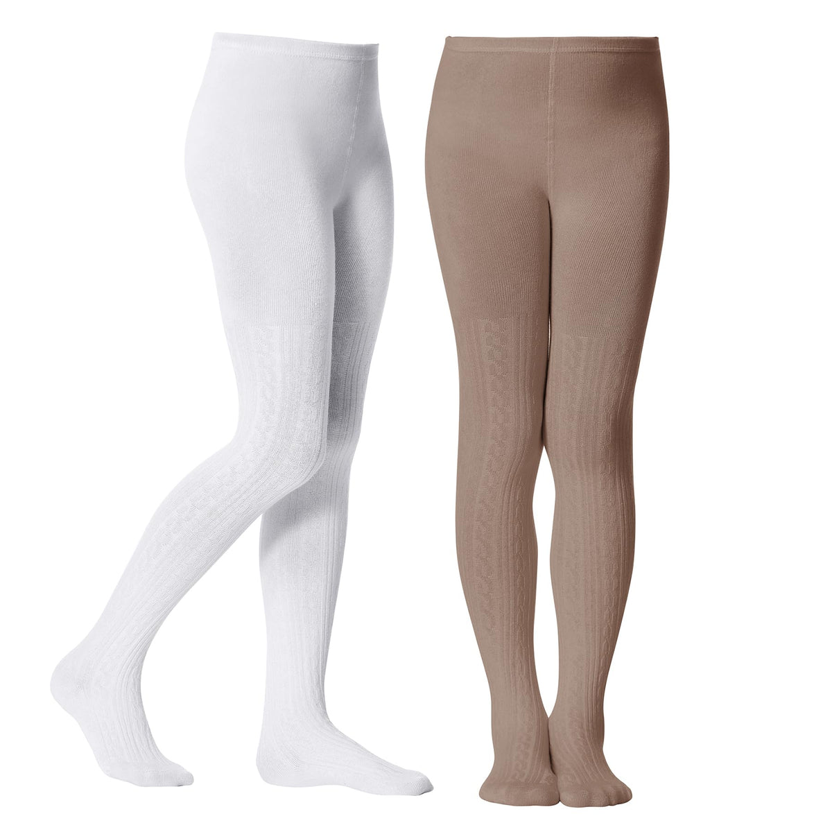 Zando 2 Pack Girls Tights Warm Kids Leggings Uniform Stockings Ages 6-12