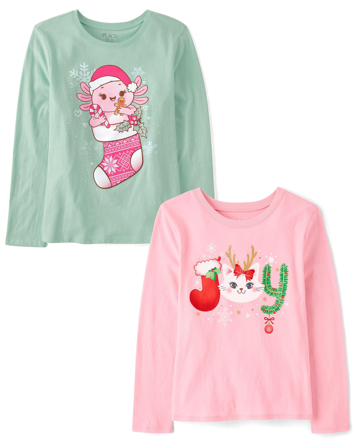 The Children's Place Kids' All Holidays,Birthdays Long Sleeve Graphic T-Shirts,2 Pack