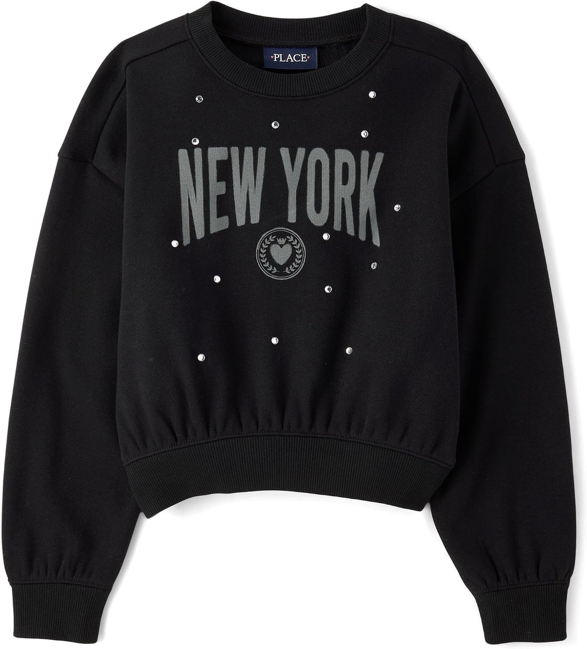 The Children's Place Girls' Active Long Sleeve Embellished Winter Warm Sweatshirt