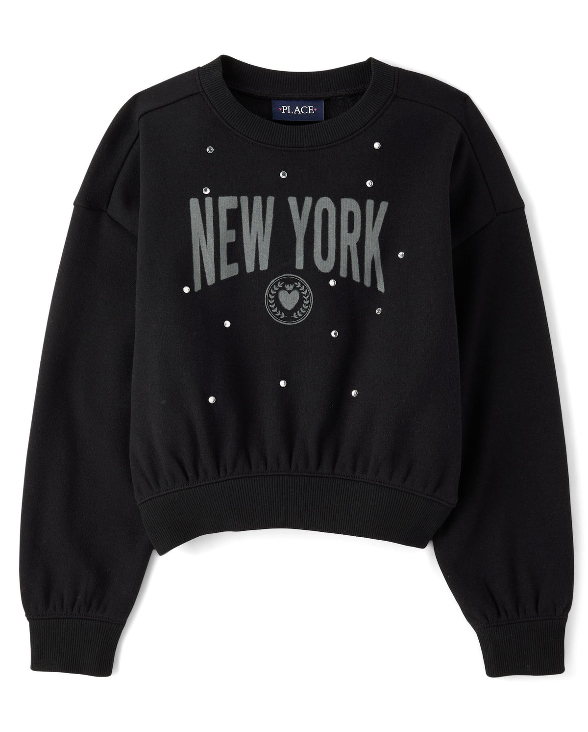 The Children's Place Girls' Active Long Sleeve Embellished Winter Warm Sweatshirt