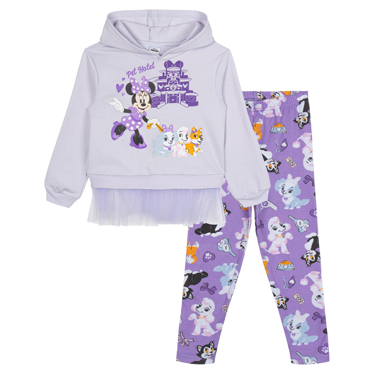 Disney Minnie Mouse Girls' 2-Piece Fleece Hoodie and Leggings Set