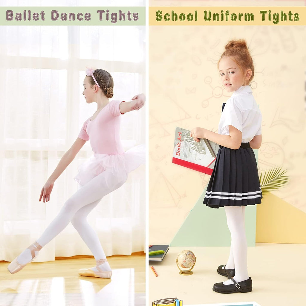 Ballet Tights for Girls - Ultra Soft Elastic Footed Tights for Toddler Girls - Warm Stockings