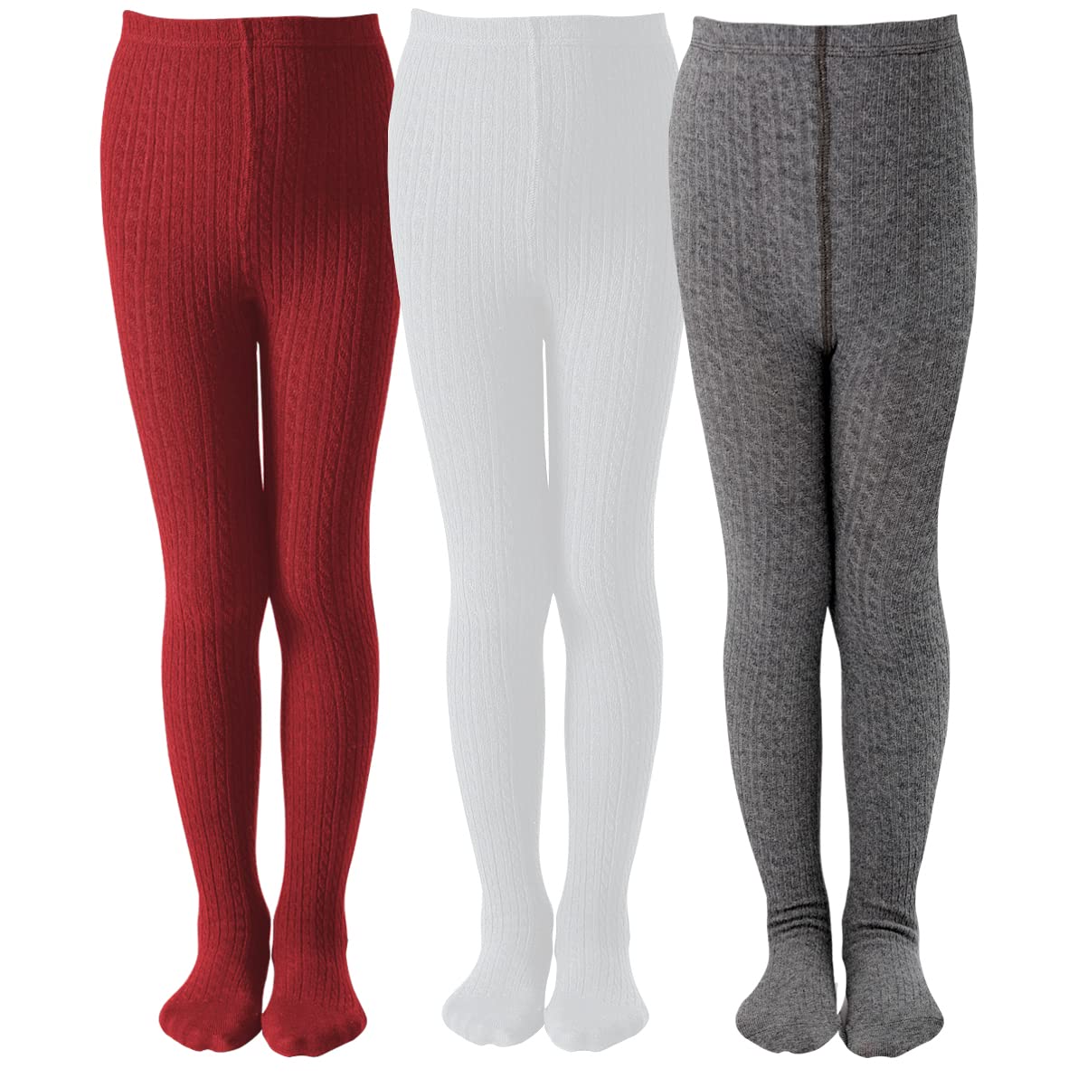 EPEIUS Baby Girl Tights Thick Cable Knit Leggings Seamless Cotton Toddler Girls Stockings School Tights for 2T-12 Years