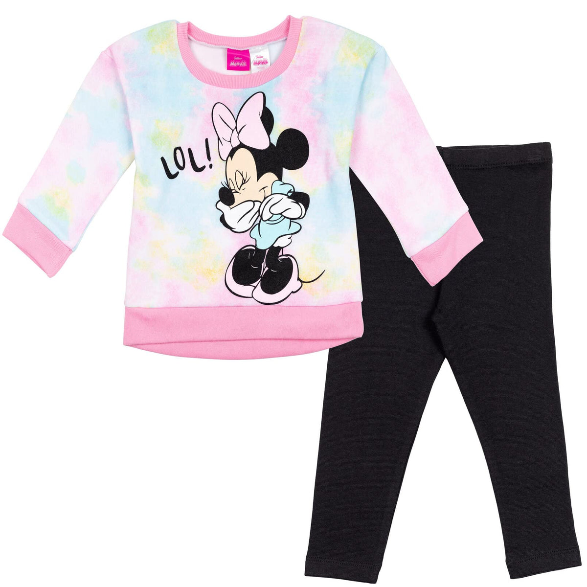 Disney Minnie Mouse Fleece Sweatshirt and Leggings Outfit Set Infant to Big Kid Sizes (12 Months - 14-16)