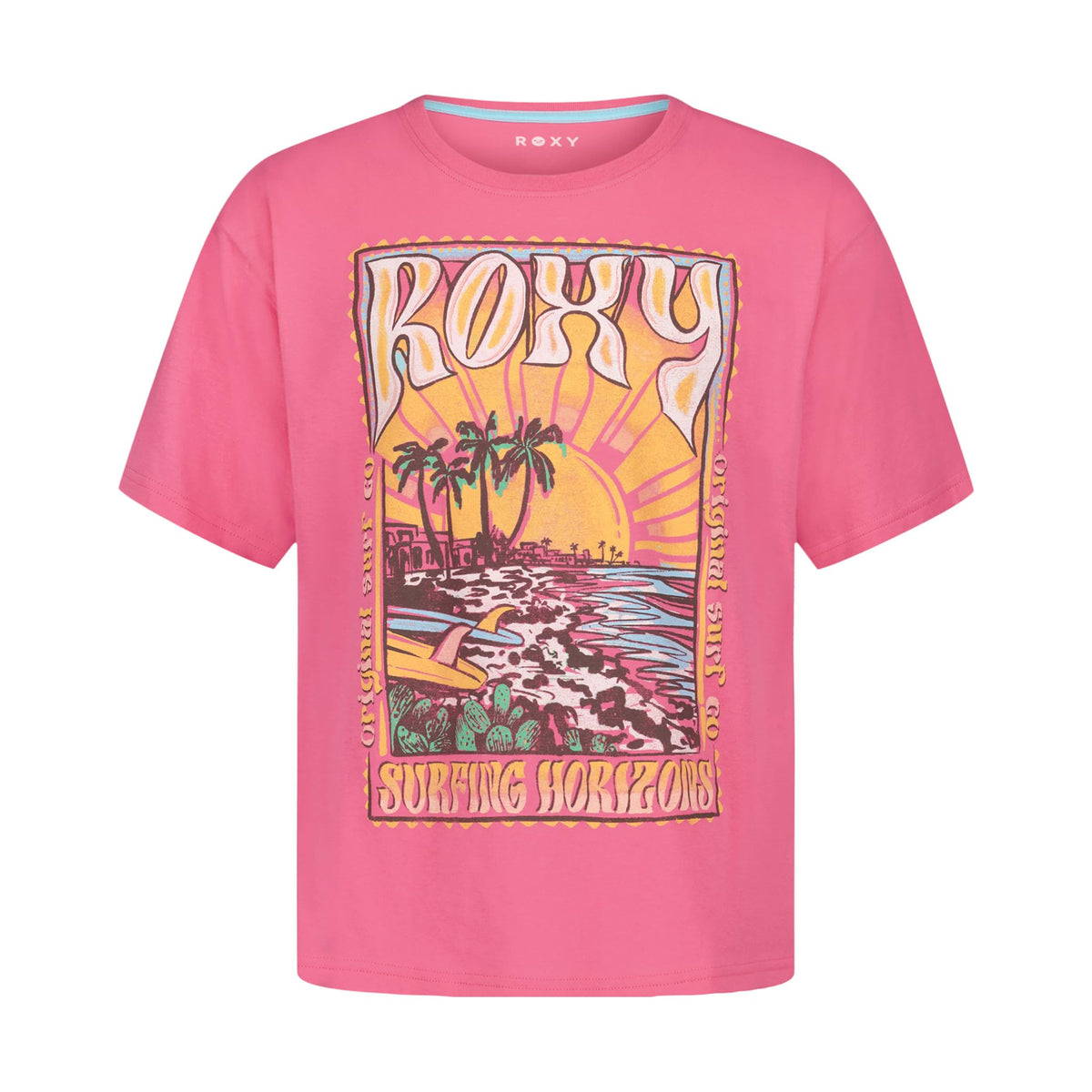 Roxy Girls' Short Sleeve Oversized Fit Logo Tee, Crew Neck Graphic T-Shirt, Soft & Comfortable