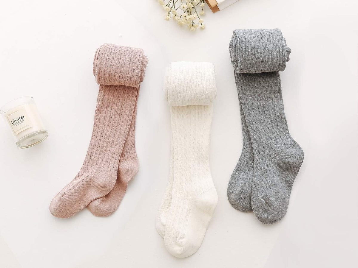 EPEIUS Baby Girl Tights Thick Cable Knit Leggings Seamless Cotton Toddler Girls Stockings School Tights for 2T-12 Years