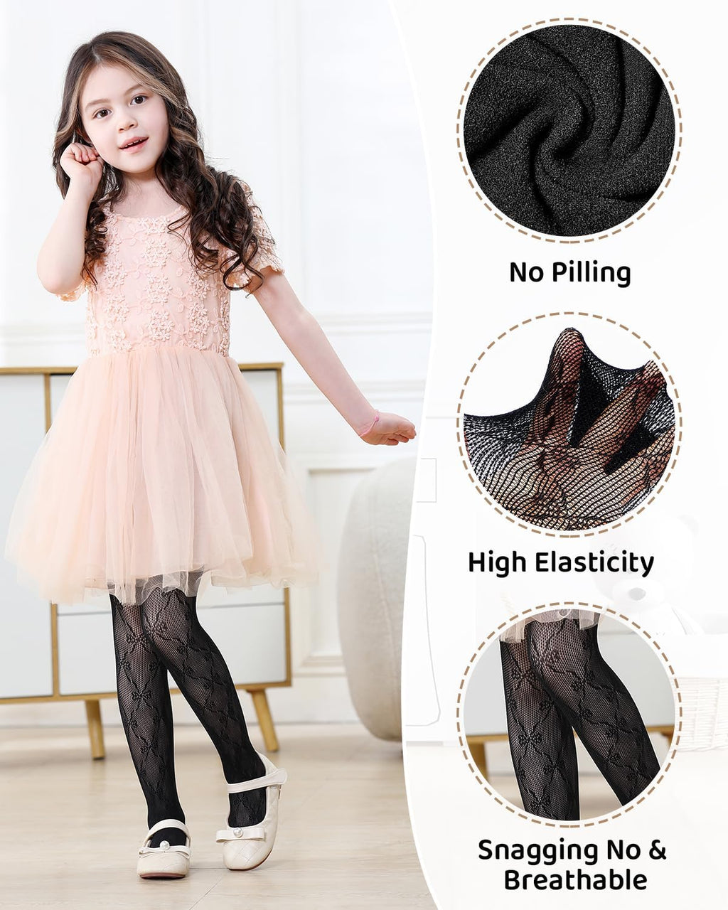 Century Star Girls Lace Tights for Girls Toddler Hollow Fishnet Tights
