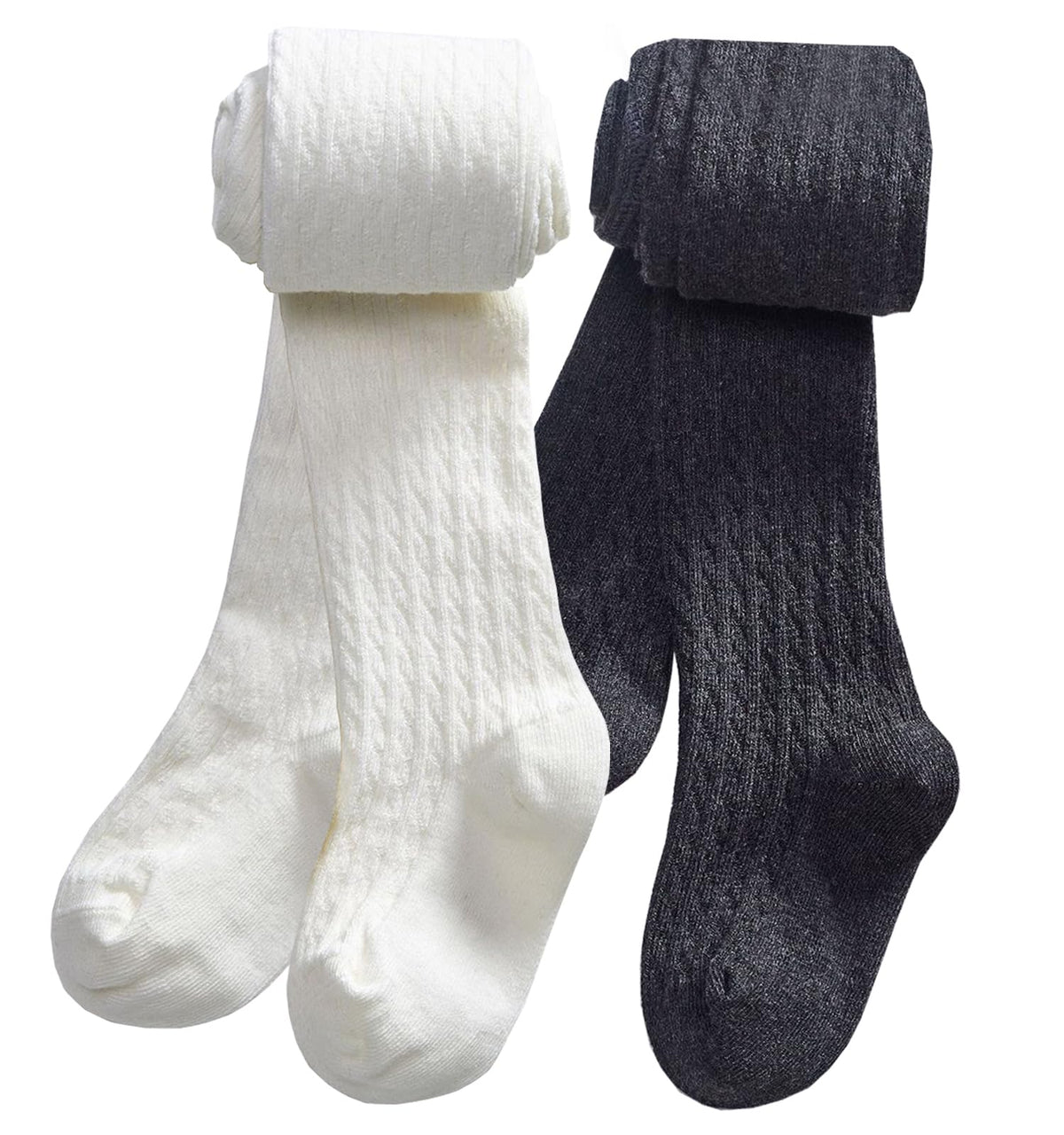 CHUNG Toddler Little Girls Cotton Tights Footed Thick Winter Cable Knit Legging Pantyhose Stocking