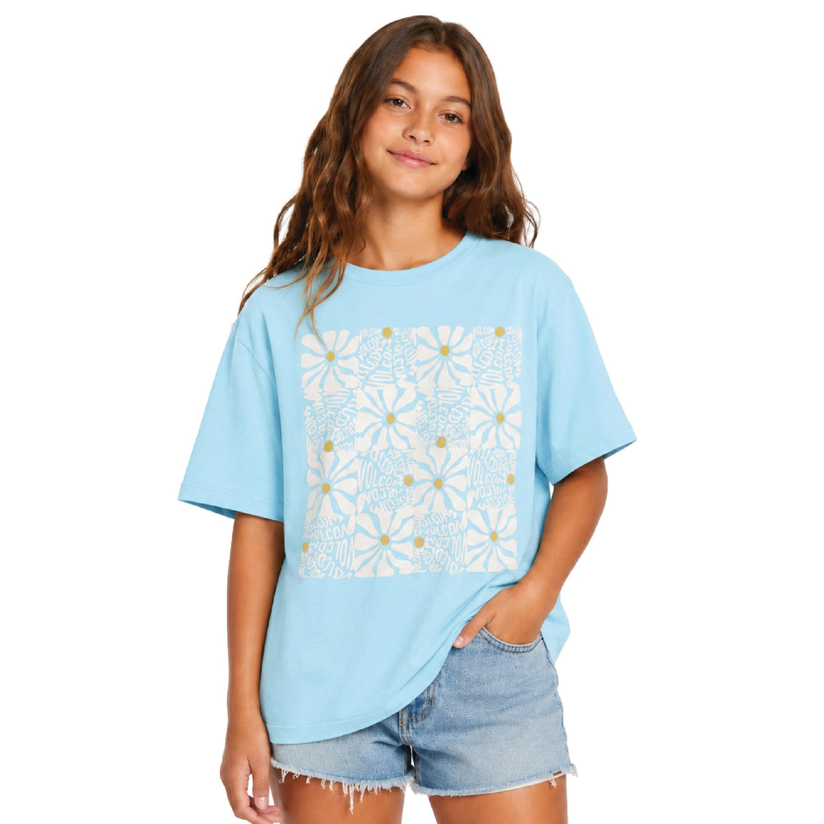 Volcom Girls Crewneck Graphic Tee, Short Sleeve Casual Top