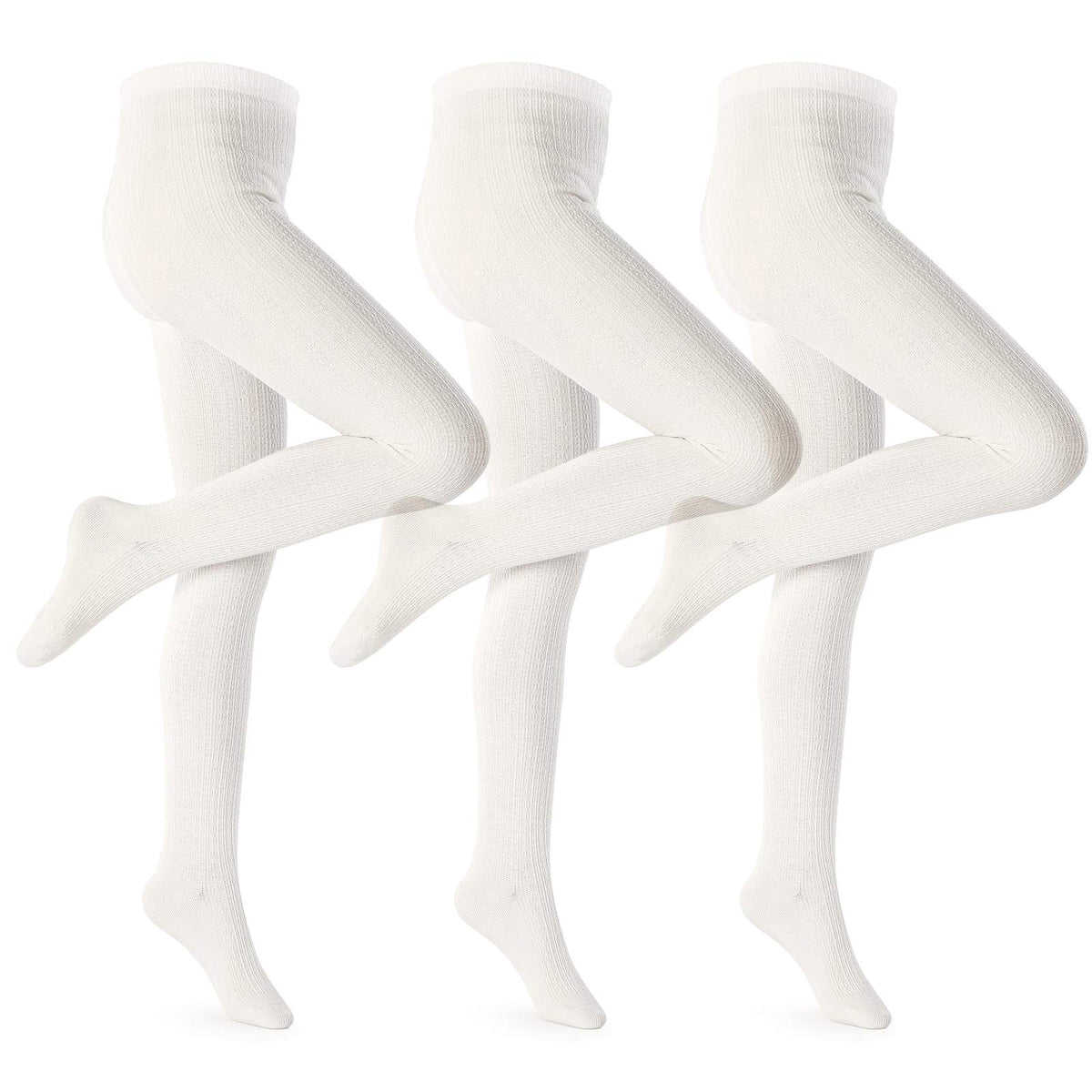 Petrass Girls Tights Toddler Cable Knit Cotton Footed Seamless Dance Ballet Baby Girls' Leggings 3/4 Pack