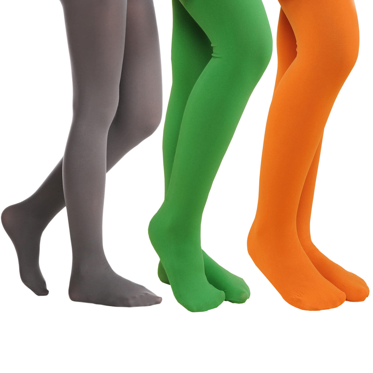 EVERSWE 3 Pairs Pack Girls Microfiber Tights Multiple Colors