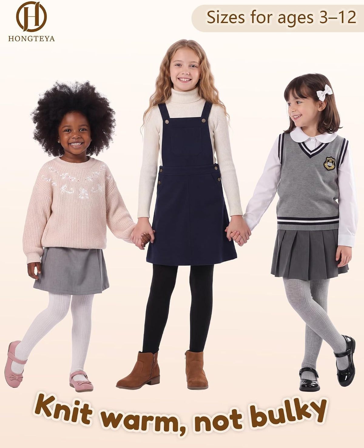 3 Pack Girls Tights Toddler Cable Knit Leggings Cotton Warm Stockings