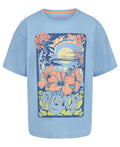 Roxy Girls' Short Sleeve Oversized Fit Logo Tee, Crew Neck Graphic T-Shirt, Soft & Comfortable