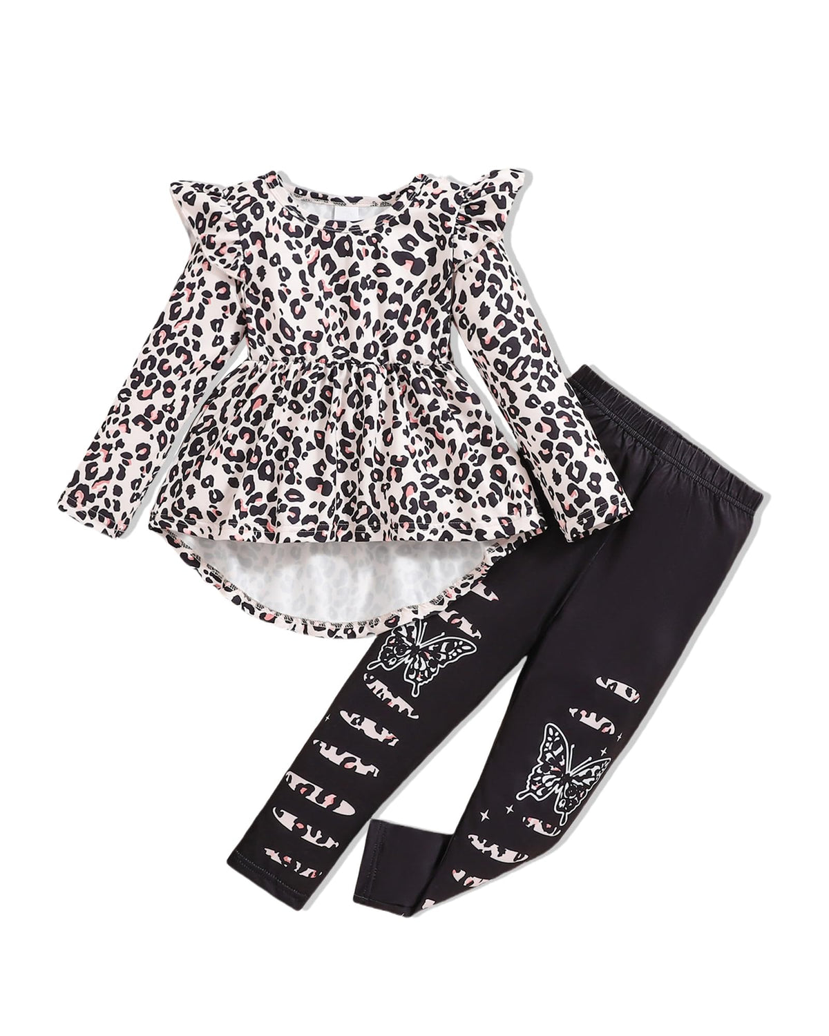 Doresbebe Toddler Girl Clothes Kid Fall Outfit Ruffle Sleeve Shirt Top Floral Pants Winter Clothing Set