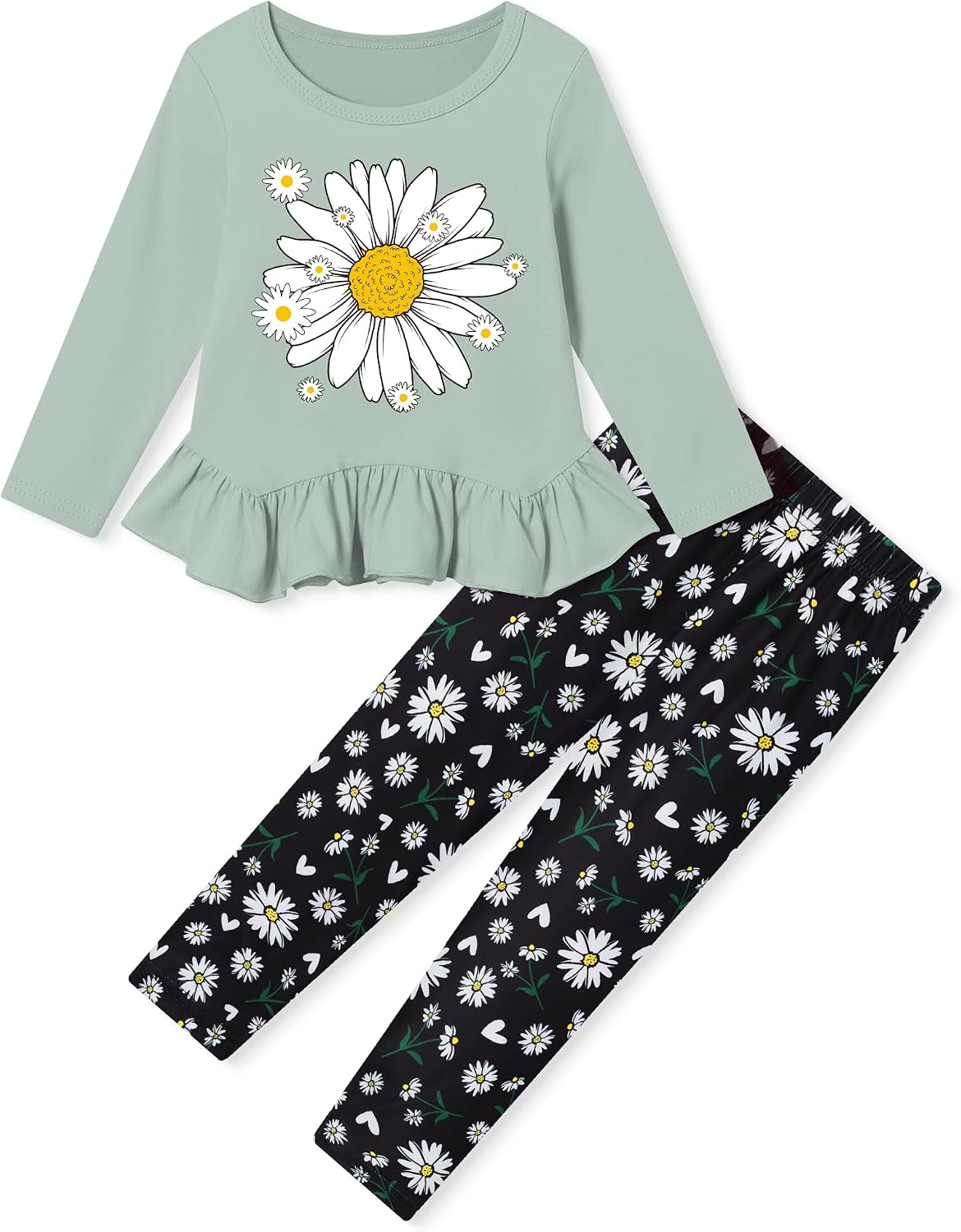 CARETOO Girls' clothing sets Fall Long Sleeve Top Pants Set Size 2-10