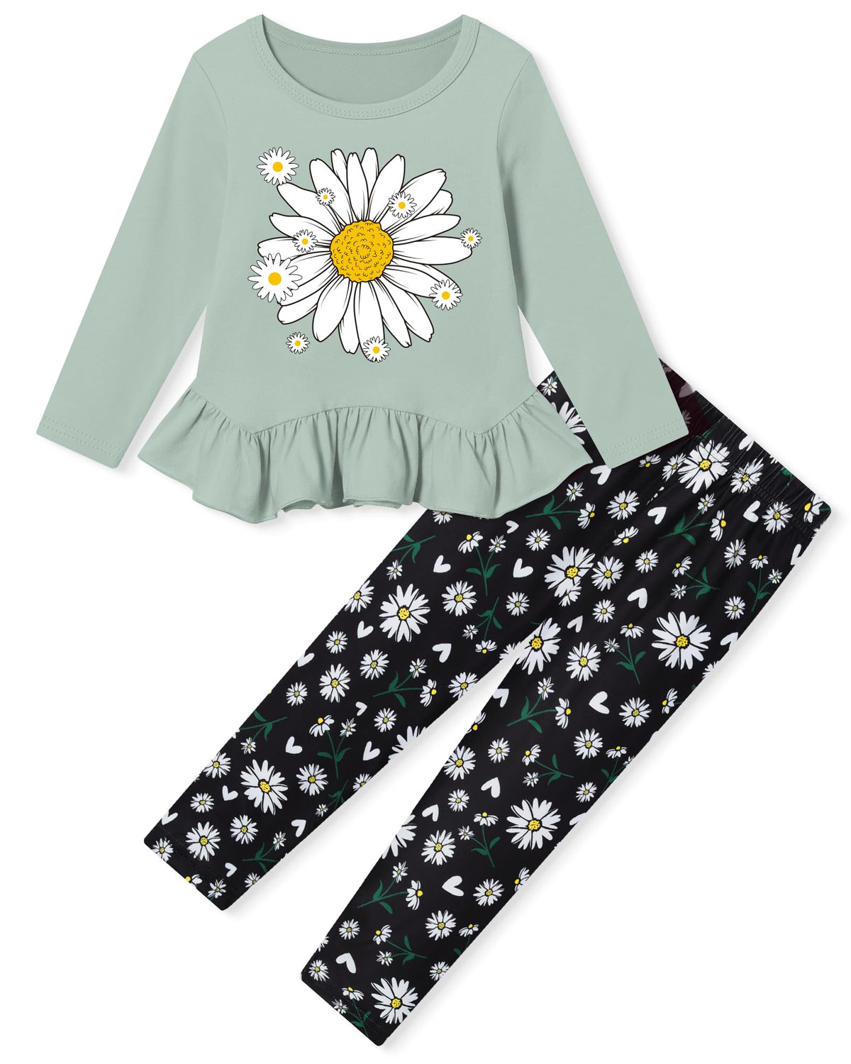 CARETOO Girls' clothing sets Fall Long Sleeve Top Pants Set Size 2-10