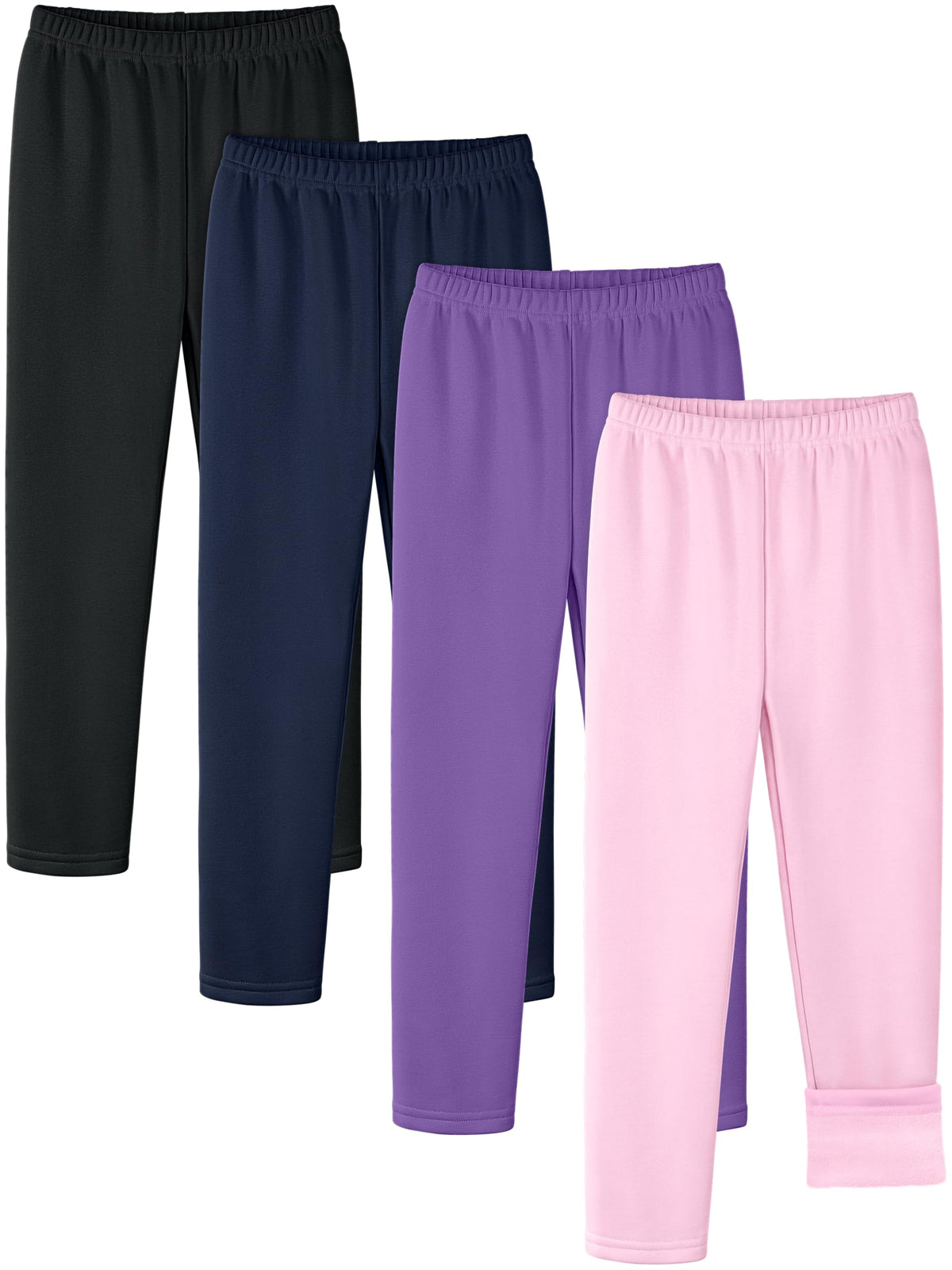 Girls Fleece Lined Leggings Cotton Kids Winter Warm Leggings Thick Thermal Tights Pants