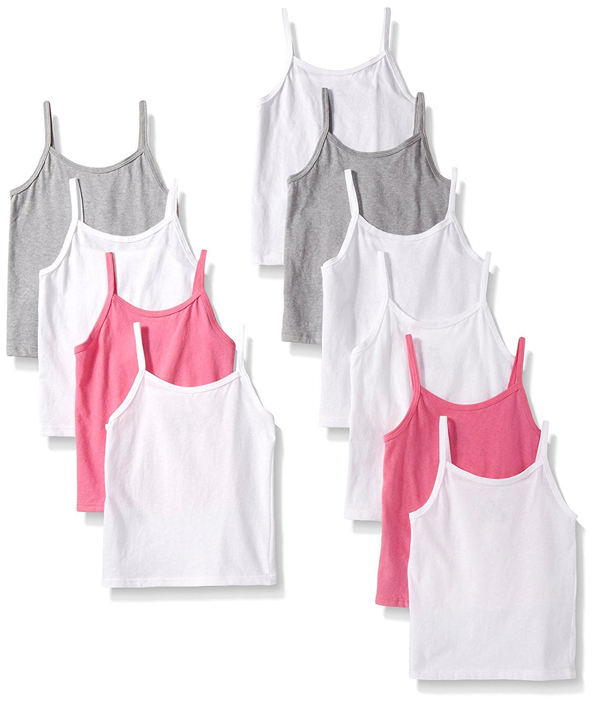 Hanes Girls' Camisole, 100% Cotton Tagless Cami, Toddler Sizing, Multiple Packs & Colors Available