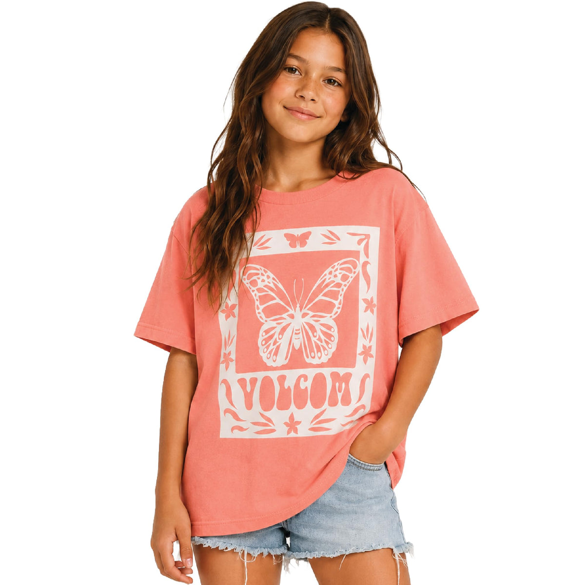 Volcom Girls Crewneck Graphic Tee, Short Sleeve Casual Top
