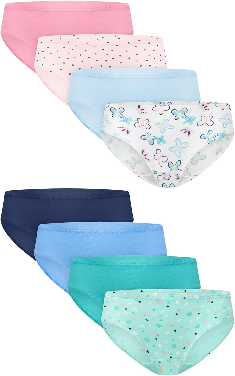 Hanes Girls' And Toddler Organic Underwear, Brief & Hipster, 8-pack, Pure Comfort Organic 100% Cotton Panties