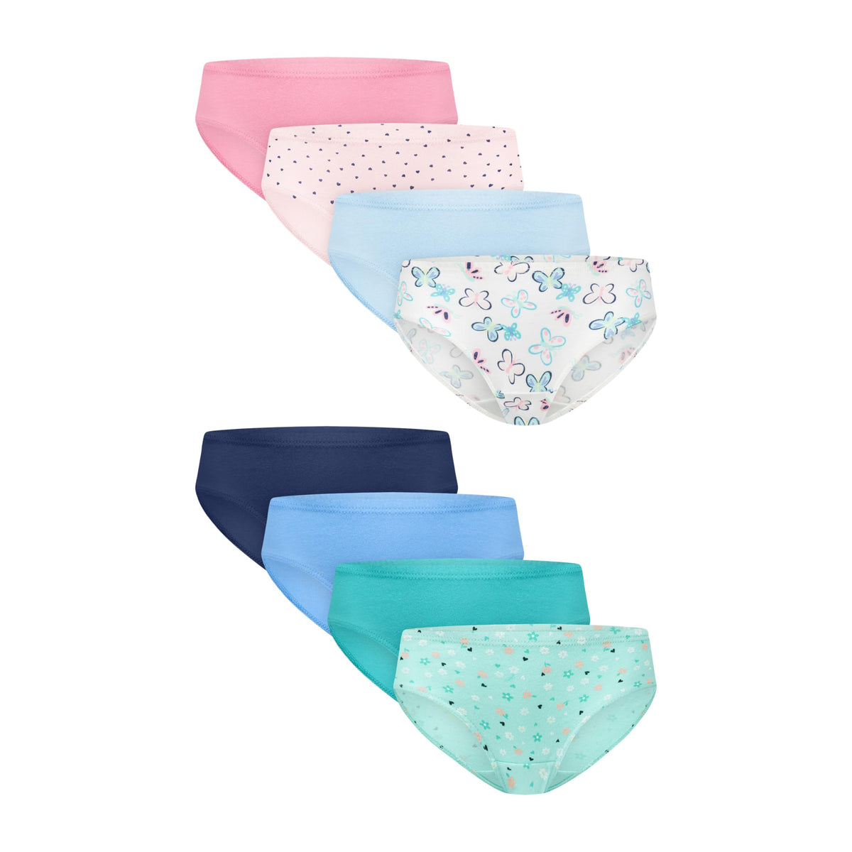 Hanes Girls' And Toddler Organic Underwear, Brief & Hipster, 8-pack, Pure Comfort Organic 100% Cotton Panties