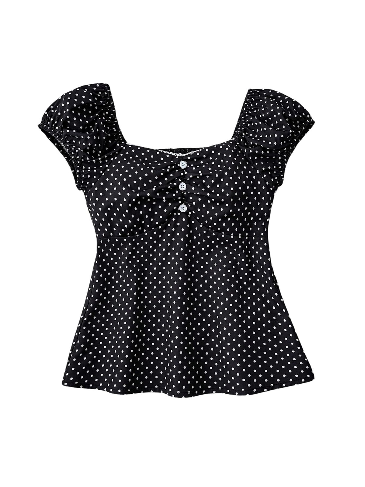 SOLY HUX Girl's Cute Gingham Tops Short Sleeve Blouse