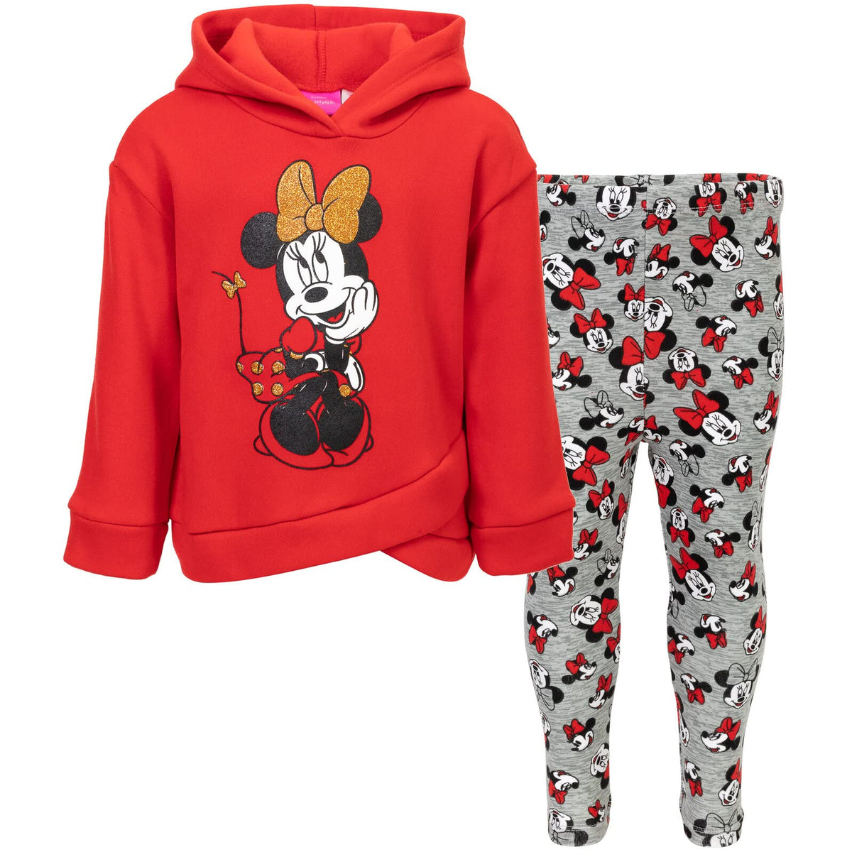 Disney Minnie Mouse Girls' 2-Piece Fleece Hoodie and Leggings Set