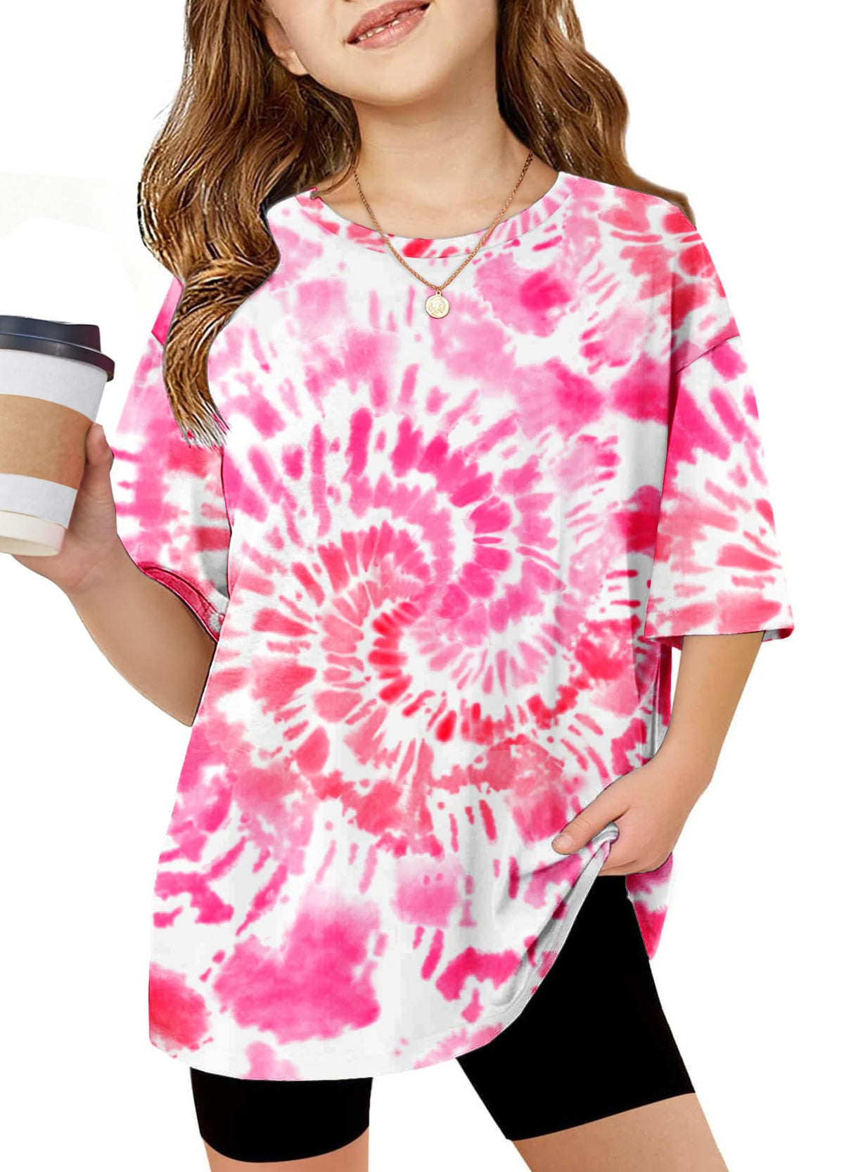 Arshiner Girls T Shirts Oversized Kids Summer Tops Casual Soft Basic Tees