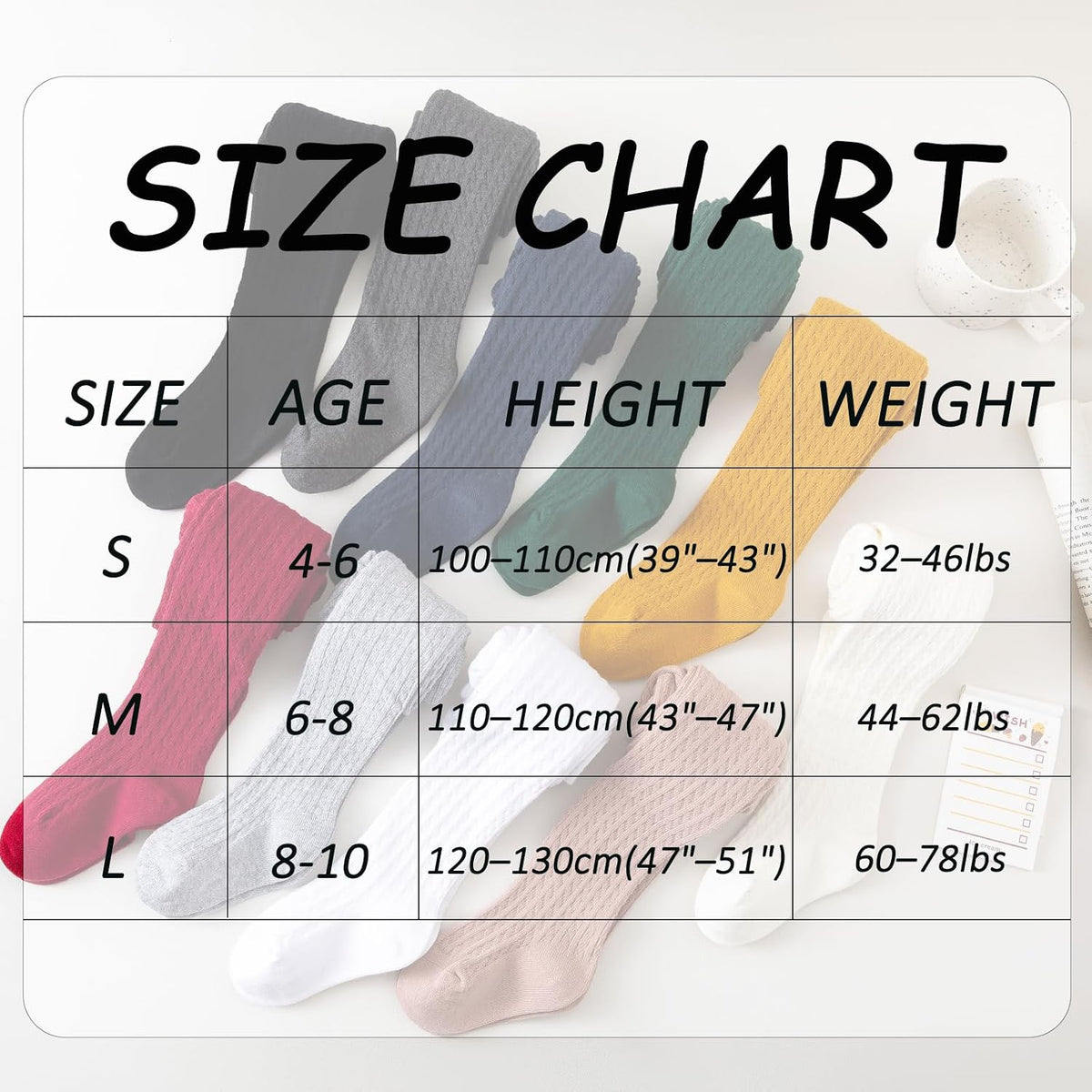 Girls Ribbed & Cable Knit Tights Cotton Seamless Dress School Leggings